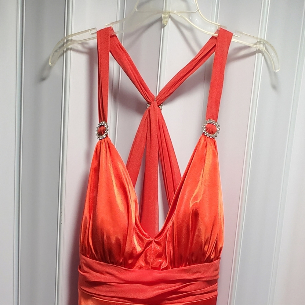 Elegant Dress Ombre Orange elegant evening gown